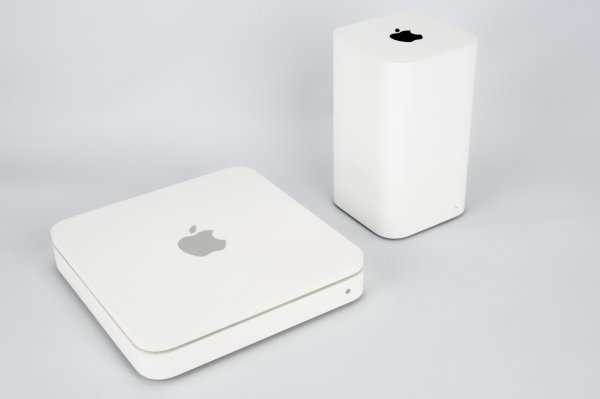Two generations of AirPort Time Capsule design